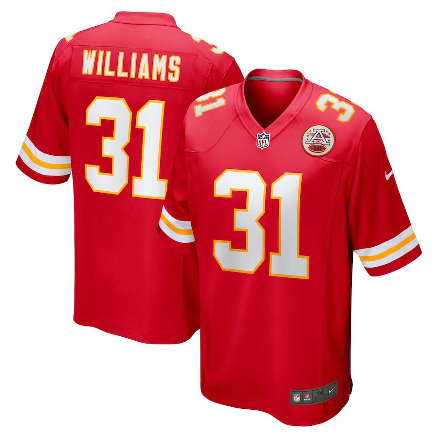Men Kansas City Chiefs 31 Darrel Williams Nike Red Game NFL Jersey